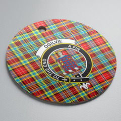 Clan Ogilvie Tartan Crest Round Ceramic Ornament JT12 Ogilvie Tartan Tartan Christmas