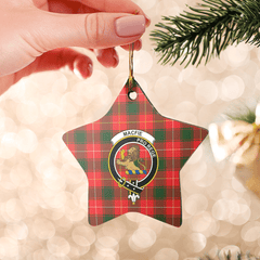 Clan MacFie Tartan Crest Star Ceramic Ornament VC50 MacFie Tartan Tartan Christmas