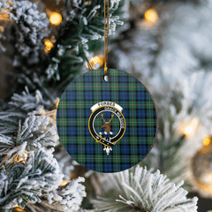 Clan Forbes Ancient Tartan Crest Round Ceramic Ornament TW57 Forbes Ancient Tartan Tartan Christmas
