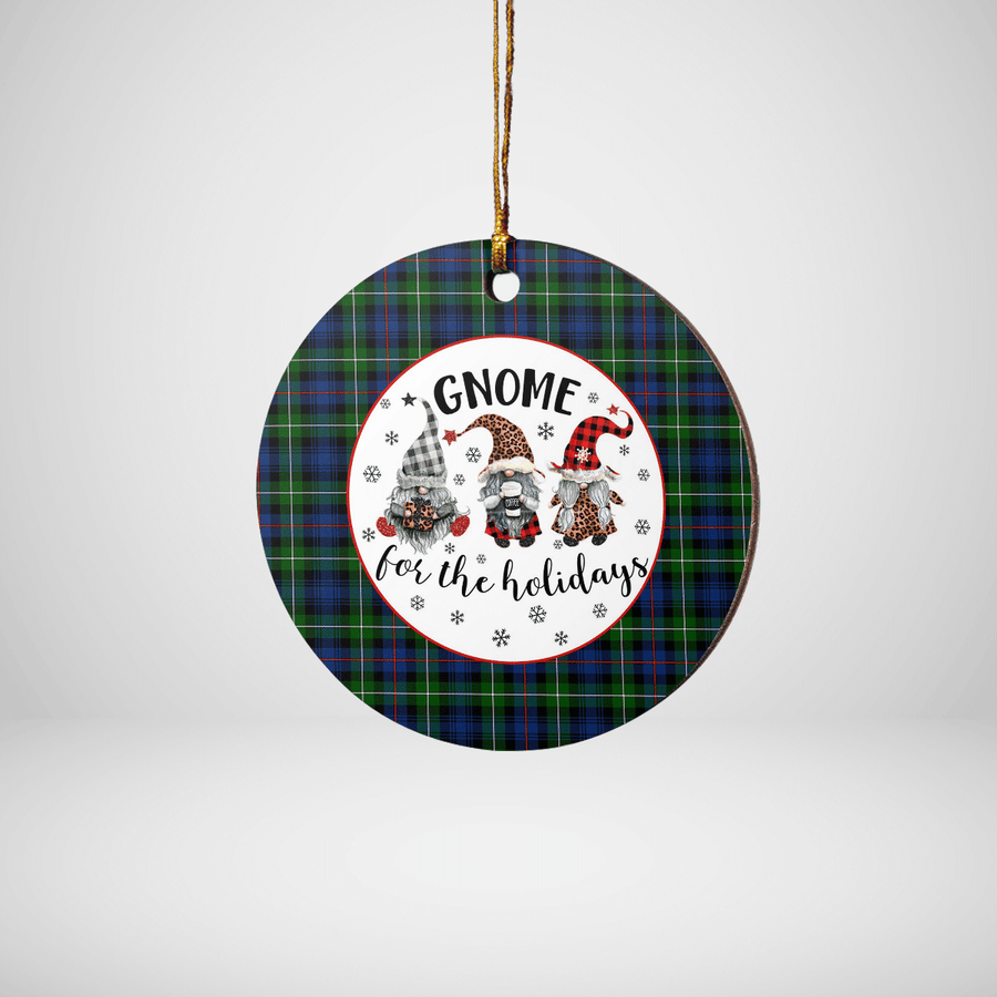 Clan MacKenzie Modern Tartan Tartan Crest Gnome Round Ceramic Ornament YK64 MacKenzie Modern Tartan Tartan Christmas