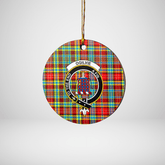 Clan Ogilvie Tartan Crest Round Ceramic Ornament JT12 Ogilvie Tartan Tartan Christmas
