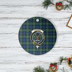 Clan Forbes Ancient Tartan Crest Round Ceramic Ornament TW57 Forbes Ancient Tartan Tartan Christmas