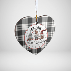 Clan MacFarlane Black & White Ancient Tartan Tartan Crest Gnome Heart Ceramic Ornament DA37 MacFarlane Black & White Ancient Tartan Tartan Christmas