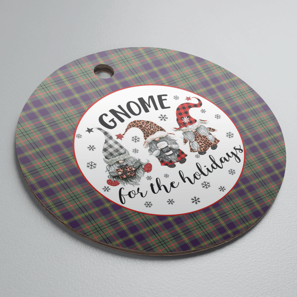 Clan Taylor Weathered Tartan Tartan Crest Gnome Round Ceramic Ornament WR11 Taylor Weathered Tartan Tartan Christmas