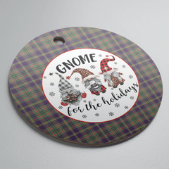 Clan Taylor Weathered Tartan Tartan Crest Gnome Round Ceramic Ornament WR11 Taylor Weathered Tartan Tartan Christmas