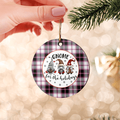 Clan MacPherson Hunting Modern Tartan Tartan Crest Gnome Round Ceramic Ornament QE79 MacPherson Hunting Modern Tartan Tartan Christmas