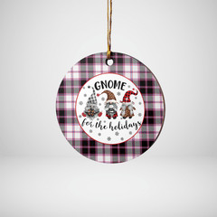 Clan MacPherson Hunting Modern Tartan Tartan Crest Gnome Round Ceramic Ornament QE79 MacPherson Hunting Modern Tartan Tartan Christmas