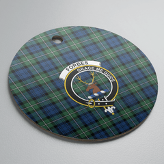 Clan Forbes Ancient Tartan Crest Round Ceramic Ornament TW57 Forbes Ancient Tartan Tartan Christmas