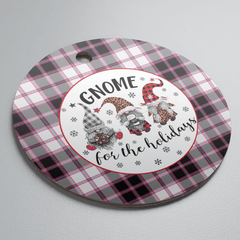 Clan MacPherson Hunting Modern Tartan Tartan Crest Gnome Round Ceramic Ornament QE79 MacPherson Hunting Modern Tartan Tartan Christmas