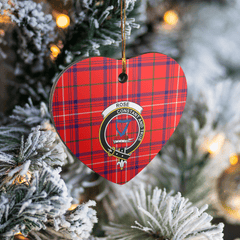 Clan Rose Tartan Crest Heart Ceramic Ornament GO38 Rose Tartan Tartan Christmas