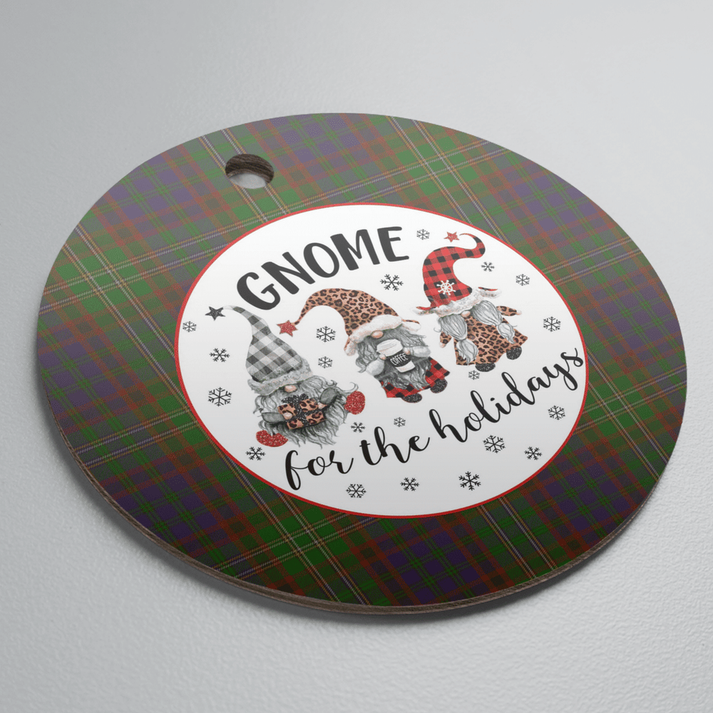 Clan Cunningham Hunting Modern Tartan Tartan Crest Gnome Round Ceramic Ornament YD10 Cunningham Hunting Modern Tartan Tartan Christmas