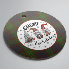 Clan Cunningham Hunting Modern Tartan Tartan Crest Gnome Round Ceramic Ornament YD10 Cunningham Hunting Modern Tartan Tartan Christmas