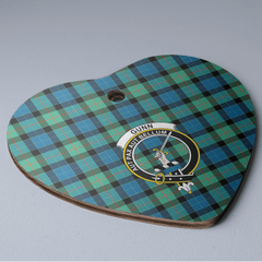 Clan Gunn Ancient Tartan Crest Heart Ceramic Ornament BD65 Gunn Ancient Tartan Tartan Christmas