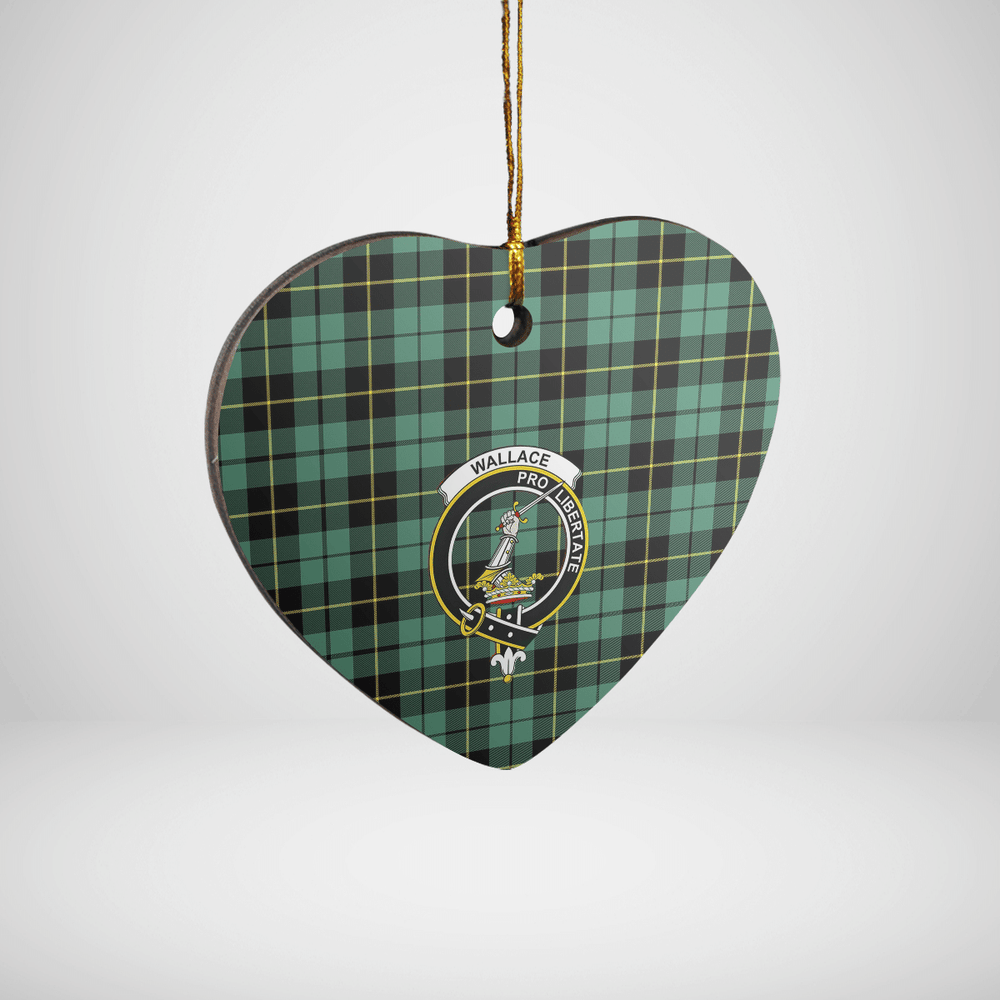 Clan Wallace Hunting Ancient Tartan Crest Heart Ceramic Ornament TU30 Wallace Hunting Ancient Tartan Tartan Christmas