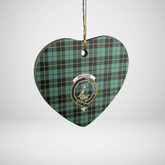 Clan Wallace Hunting Ancient Tartan Crest Heart Ceramic Ornament TU30 Wallace Hunting Ancient Tartan Tartan Christmas