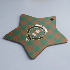 Clan Menzies Green Ancient Tartan Crest Star Ceramic Ornament CA40 Menzies Green Ancient Tartan Tartan Christmas