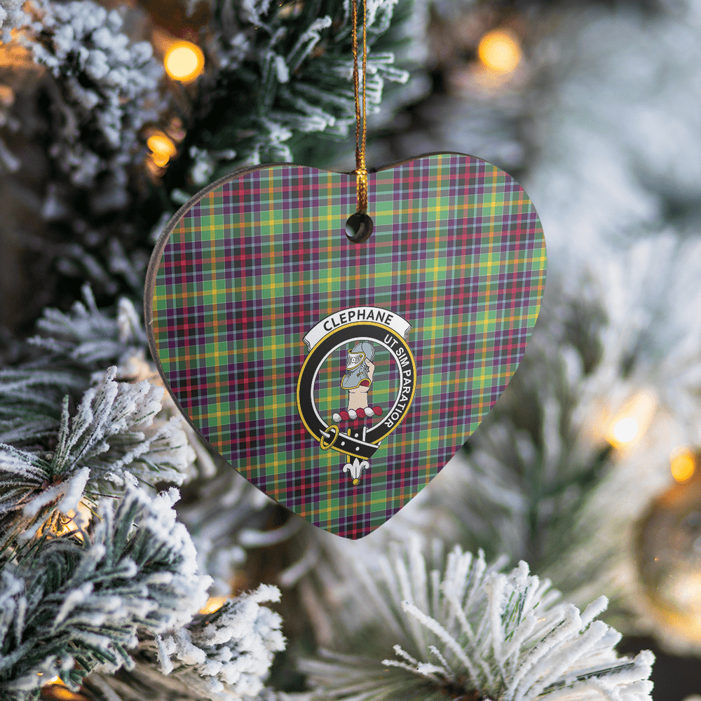 Clan Clephane Tartan Crest Heart Ceramic Ornament CM96 Clephane Tartan Tartan Christmas