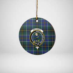 Clan MacInnes Modern Tartan Crest Round Ceramic Ornament JR39 MacInnes Modern Tartan Tartan Christmas