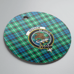 Clan Graham of Montrose Ancient Tartan Crest Round Ceramic Ornament US84 Graham of Montrose Ancient Tartan Tartan Christmas
