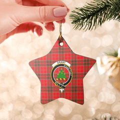 Clan Grant Weathered Tartan Crest Star Ceramic Ornament FG15 Grant Weathered Tartan Tartan Christmas