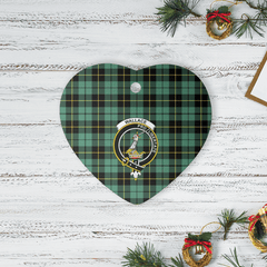 Clan Wallace Hunting Ancient Tartan Crest Heart Ceramic Ornament TU30 Wallace Hunting Ancient Tartan Tartan Christmas