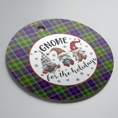 Clan Whitefoord Tartan Tartan Crest Gnome Round Ceramic Ornament VT96 Whitefoord Tartan Tartan Christmas