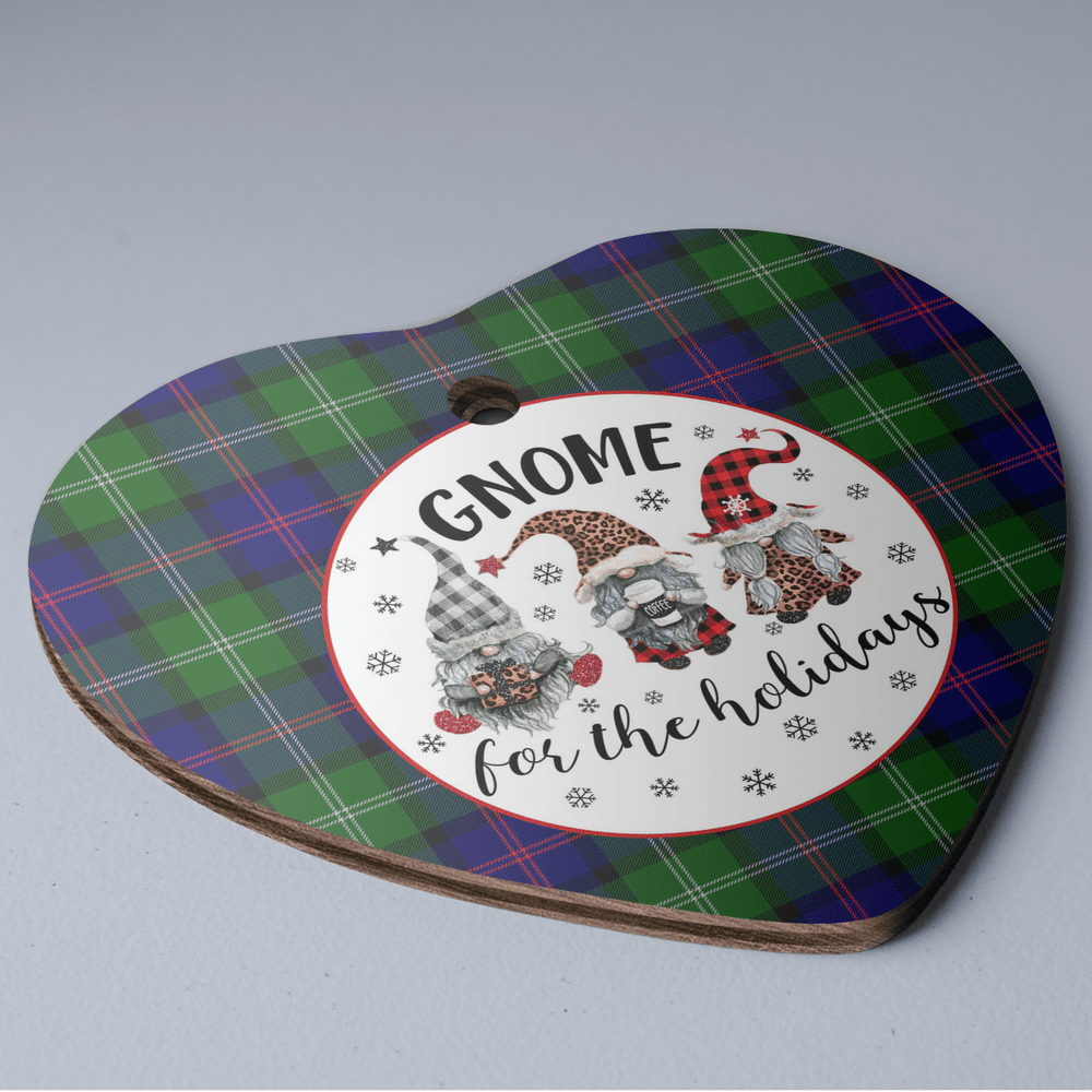 Clan MacThomas Modern Tartan Tartan Crest Gnome Heart Ceramic Ornament GZ61 MacThomas Modern Tartan Tartan Christmas