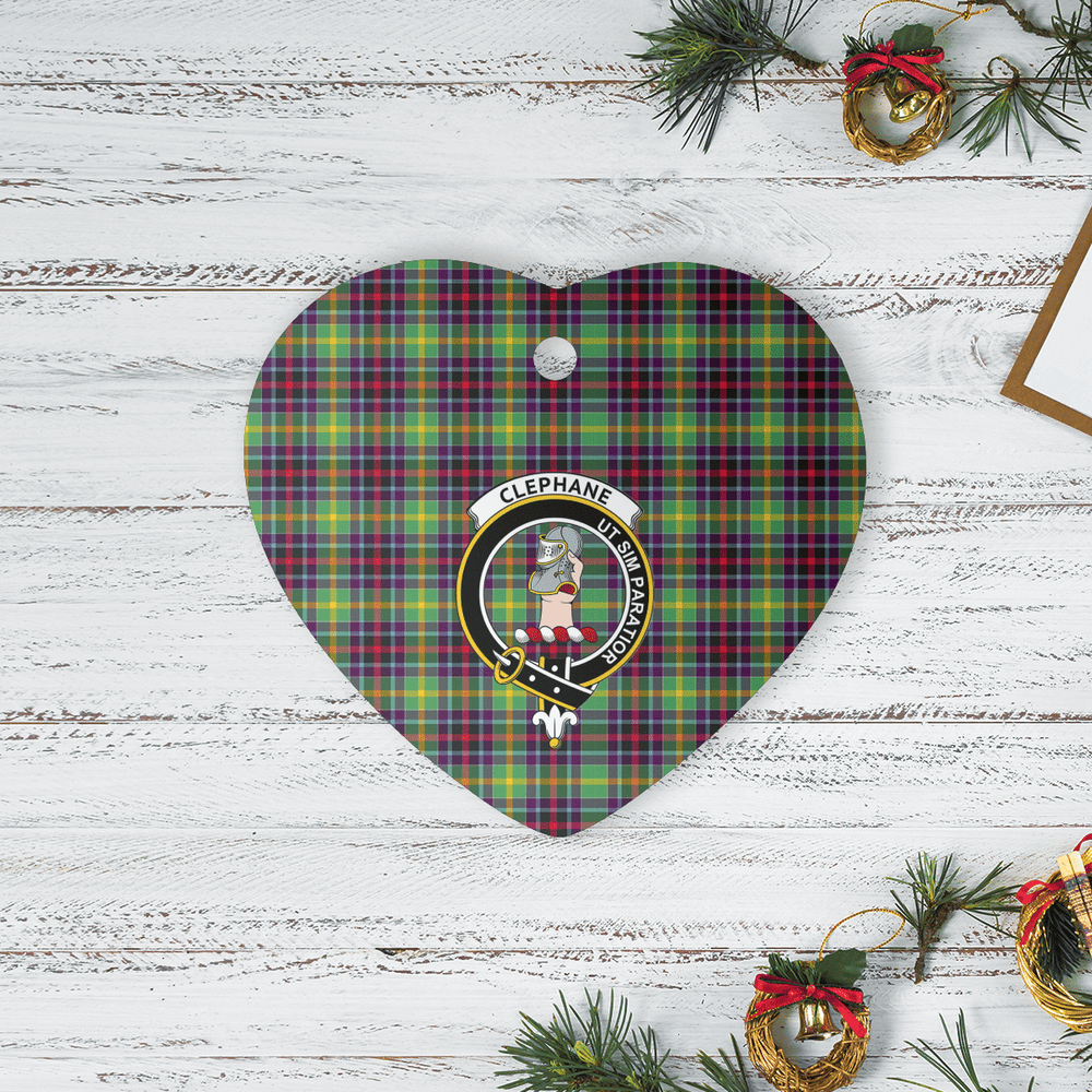 Clan Clephane Tartan Crest Heart Ceramic Ornament CM96 Clephane Tartan Tartan Christmas