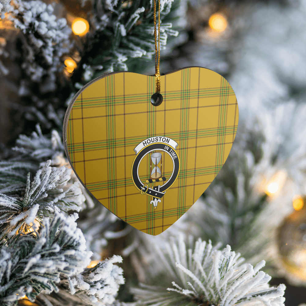 Clan Houston Tartan Crest Heart Ceramic Ornament EO67 Houston Tartan Tartan Christmas