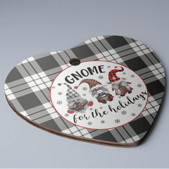 Clan MacFarlane Black & White Ancient Tartan Tartan Crest Gnome Heart Ceramic Ornament DA37 MacFarlane Black & White Ancient Tartan Tartan Christmas