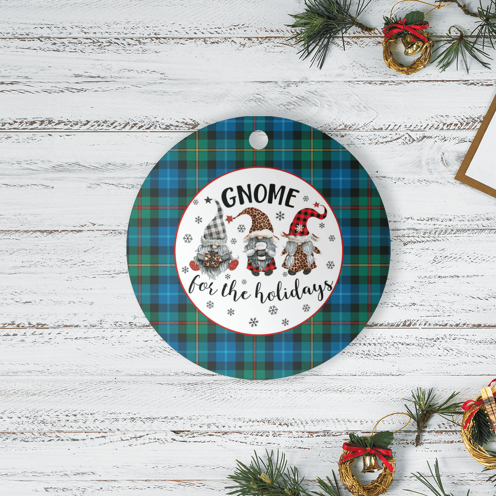 Clan Smith Ancient Tartan Tartan Crest Gnome Round Ceramic Ornament IE63 Smith Ancient Tartan Tartan Christmas
