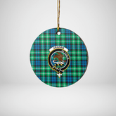 Clan Graham of Montrose Ancient Tartan Crest Round Ceramic Ornament US84 Graham of Montrose Ancient Tartan Tartan Christmas