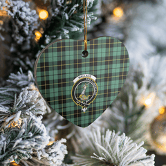 Clan Wallace Hunting Ancient Tartan Crest Heart Ceramic Ornament TU30 Wallace Hunting Ancient Tartan Tartan Christmas