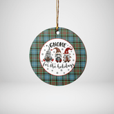 Clan Walkinshaw Tartan Tartan Crest Gnome Round Ceramic Ornament MJ58 Walkinshaw Tartan Tartan Christmas