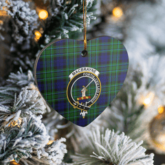 Clan MacCallum Modern Tartan Crest Heart Ceramic Ornament KS61 MacCallum Modern Tartan Tartan Christmas