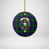 Clan Shaw Modern Tartan Crest Round Ceramic Ornament FE86 Shaw Modern Tartan Tartan Christmas