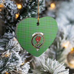 Clan Currie Tartan Crest Heart Ceramic Ornament KP22 Currie Tartan Tartan Christmas