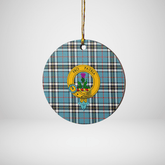 Clan Thomson Tartan Crest Round Ceramic Ornament CX38 Thomson Tartan Tartan Christmas