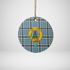 Clan Thomson Tartan Crest Round Ceramic Ornament CX38 Thomson Tartan Tartan Christmas