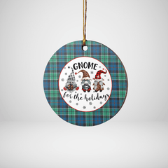 Clan Leslie Hunting Ancient Tartan Tartan Crest Gnome Round Ceramic Ornament XE60 Leslie Hunting Ancient Tartan Tartan Christmas