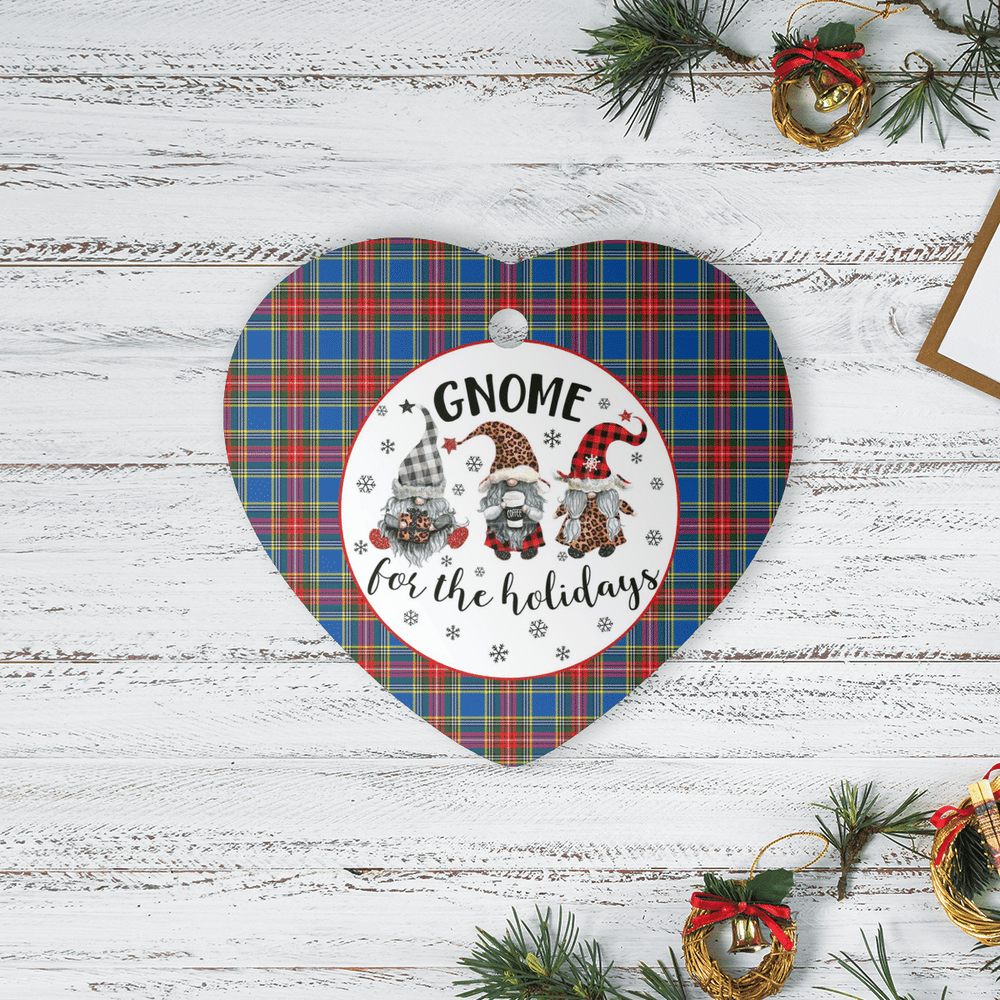 Clan MacBeth Modern Tartan Tartan Crest Gnome Heart Ceramic Ornament HU13 MacBeth Modern Tartan Tartan Christmas