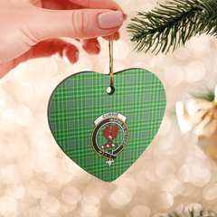 Clan Currie Tartan Crest Heart Ceramic Ornament KP22 Currie Tartan Tartan Christmas