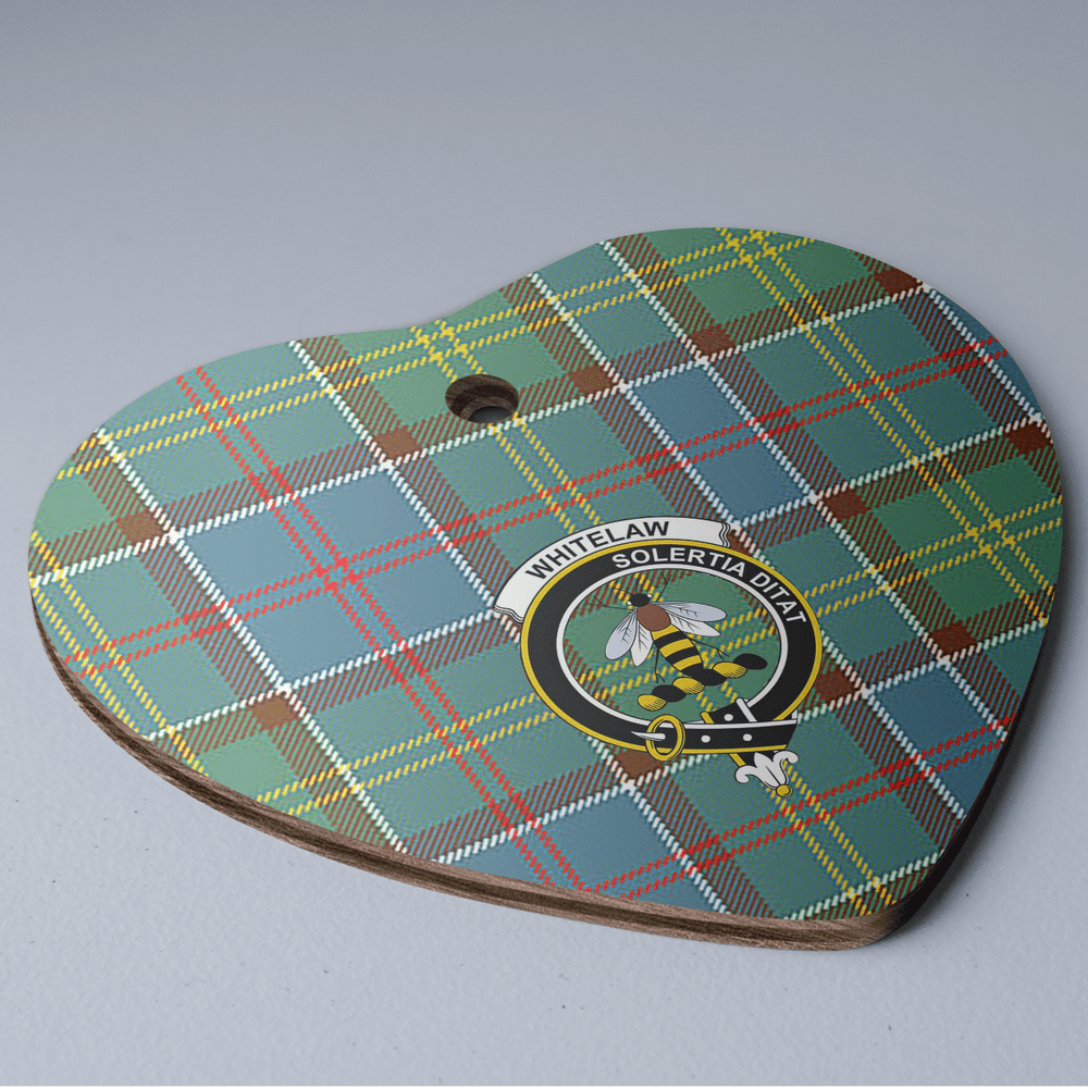 Clan Whitelaw Tartan Crest Heart Ceramic Ornament SM74 Whitelaw Tartan Tartan Christmas