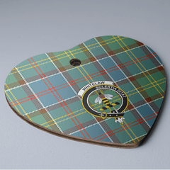 Clan Whitelaw Tartan Crest Heart Ceramic Ornament SM74 Whitelaw Tartan Tartan Christmas