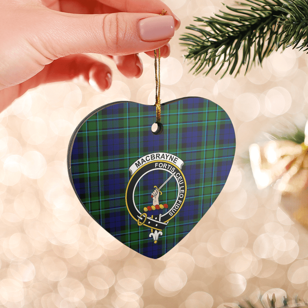 Clan MacCallum Modern Tartan Crest Heart Ceramic Ornament KS61 MacCallum Modern Tartan Tartan Christmas