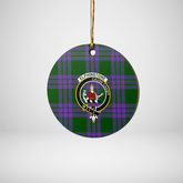 Clan Elphinstone Tartan Crest Round Ceramic Ornament NW51 Elphinstone Tartan Tartan Christmas