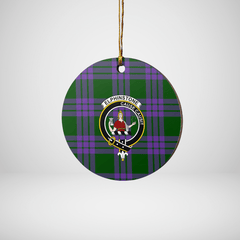 Clan Elphinstone Tartan Crest Round Ceramic Ornament NW51 Elphinstone Tartan Tartan Christmas