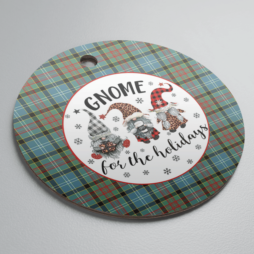 Clan Walkinshaw Tartan Tartan Crest Gnome Round Ceramic Ornament MJ58 Walkinshaw Tartan Tartan Christmas