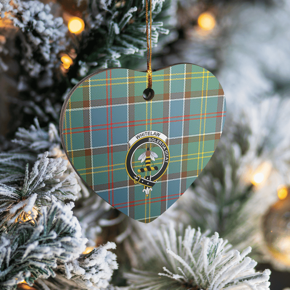 Clan Whitelaw Tartan Crest Heart Ceramic Ornament SM74 Whitelaw Tartan Tartan Christmas