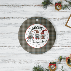 Clan Haig Check Tartan Tartan Crest Gnome Round Ceramic Ornament WL23 Haig Check Tartan Tartan Christmas